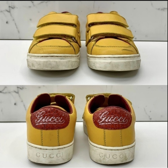 GUCCI YELLOW TAPE KIDS Sneakers (sz stamp 30) - Picture 4 of 16